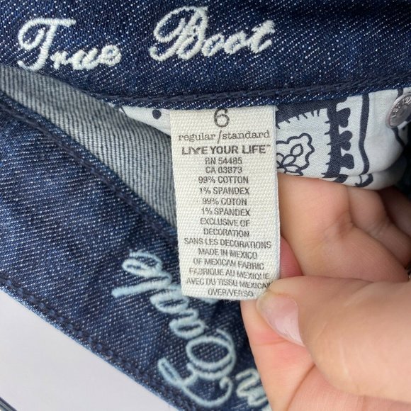 American Eagle True Bootcut Jeans Women's Size 6 Mid Rise Stretch Denim Blue - Picture 6 of 12